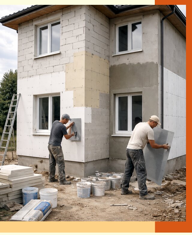 Утепление дома из газобетона в Вязниках от 4487 руб./м² — заказать у ТепломастерВзн